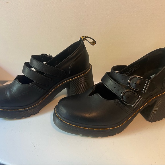 Dr. Martens Shoes - Dr. Martens (Eviee) Black Chunky Heel Mary Janes
